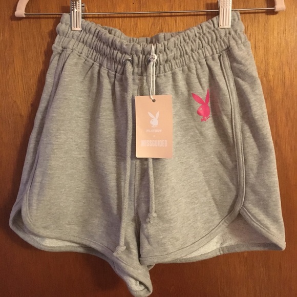 Missguided Pants - Missguided Playboy Slogan Runner Shorts Size 6 Missguided Pants - Missguided Playboy Slogan Runner Shorts Size 6